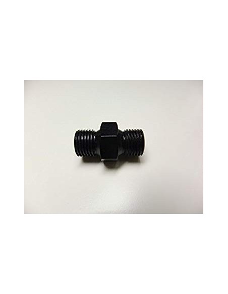 Adaptador doble rosca Negro Ergal 170023AL-NE | Motoauto