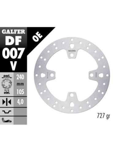 Disco de freno Galfer fijo 240X5MM DF007V | Motoauto