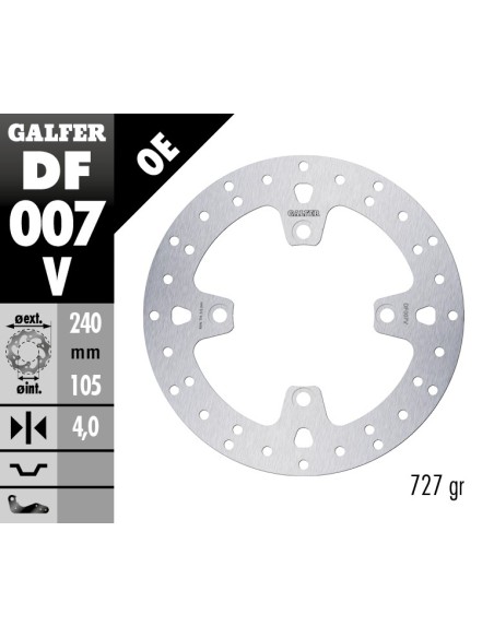 Disco de freno Galfer fijo 240X5MM DF007V | Motoauto
