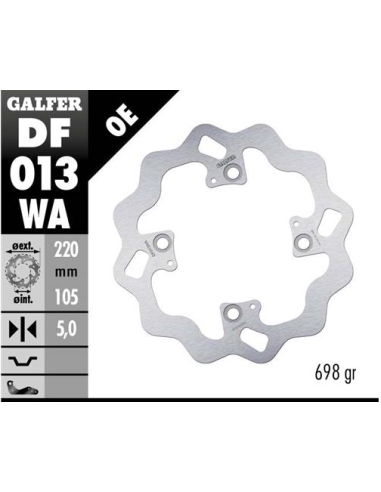 Disco GALFER Wave Fijo 220x5mm DF013WA | Motoauto