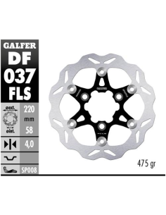 Disco GALFER Wave Flotante Sobre medida DF037FLS | Motoauto