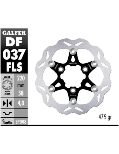 Disco GALFER Wave Flotante Sobre medida DF037FLS | Motoauto