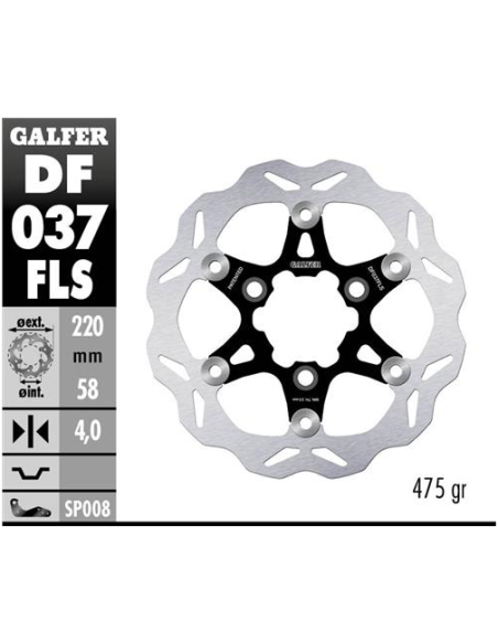 Disco GALFER Wave Flotante Sobre medida DF037FLS | Motoauto