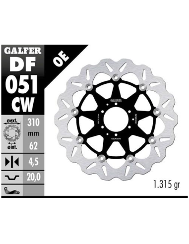 Disco GALFER Wave Flotante Completo (C DF051CW | Motoauto