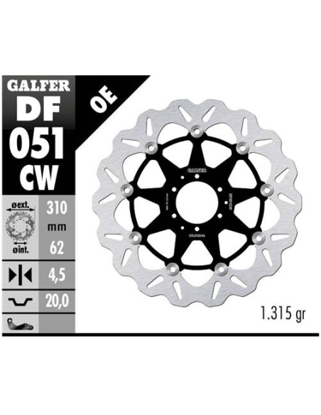 Disco GALFER Wave Flotante Completo (C DF051CW | Motoauto