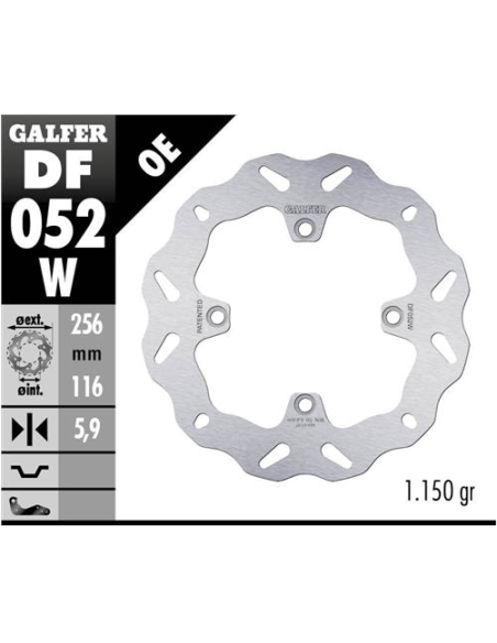 Disco GALFER Wave Fijo 256X5.9mm DF052W | Motoauto