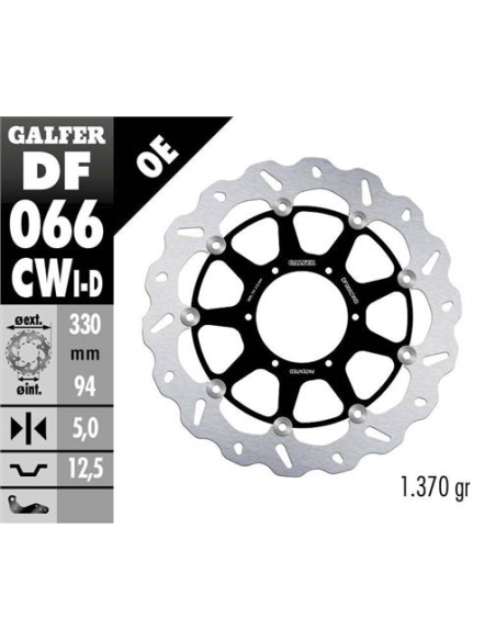 Disco GALFER Wave Flotante Completo DF066CWD | Motoauto