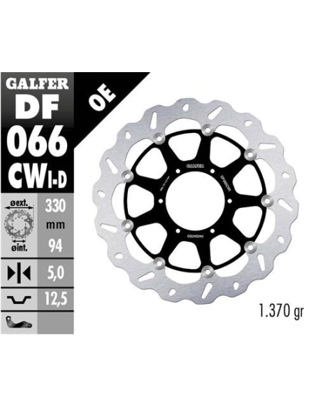 Disco GALFER Wave Flotante Completo DF066CWI | Motoauto