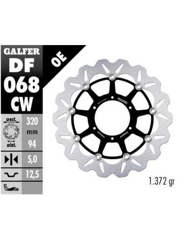 Disco GALFER Wave Flotante Completo (C DF068CW | Motoauto