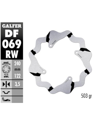 Disco GALFER Wave Fijo Ranurado 240x3.5mm DF069RW | Motoauto