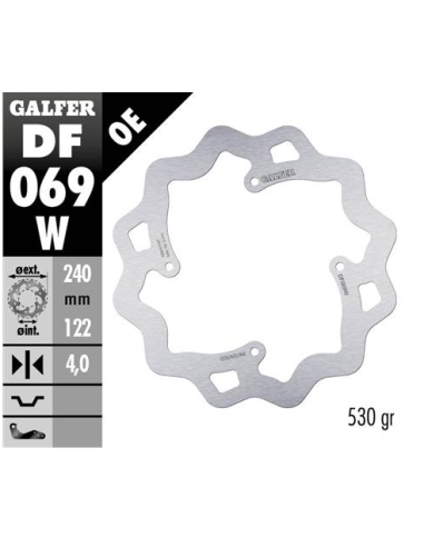 Disco GALFER Wave Fijo 240X4mm DF069W | Motoauto