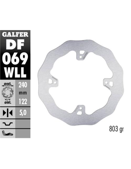 Disco GALFER Wave Fijo Slido 240X5mm DF069WLL | Motoauto