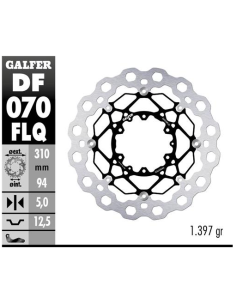 Disco GALFER Flotante Qubic (C. Acero) DF070FLQ | Motoauto
