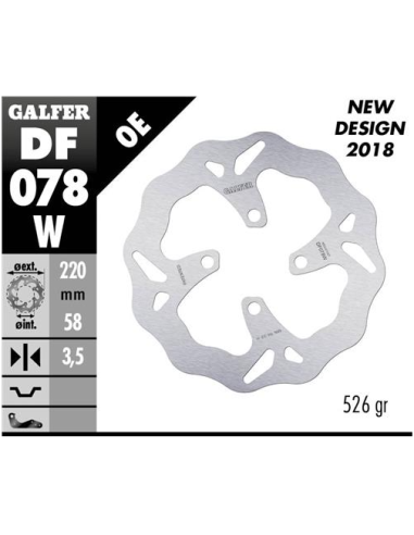 Disco GALFER Wave Fijo 220x3.5mm DF078W | Motoauto