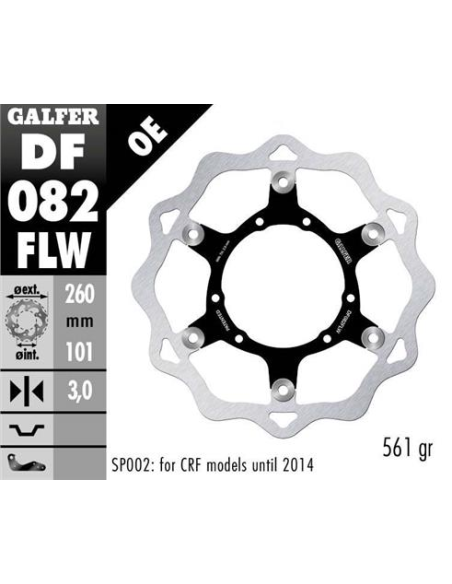 Disco GALFER Wave Flotante (C. Acero) DF082FLW | Motoauto
