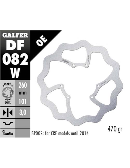 Disco GALFER Wave Fijo 260x3mm DF082W | Motoauto