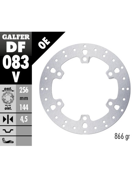 Disco de freno Galfer fijo 256X4.5MM DF083V | Motoauto