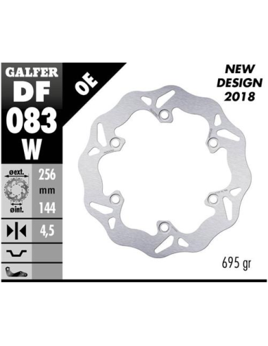 Disco GALFER Wave Fijo 256x4.5mm DF083W | Motoauto