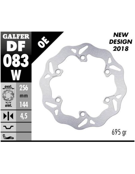Disco GALFER Wave Fijo 256x4.5mm DF083W | Motoauto