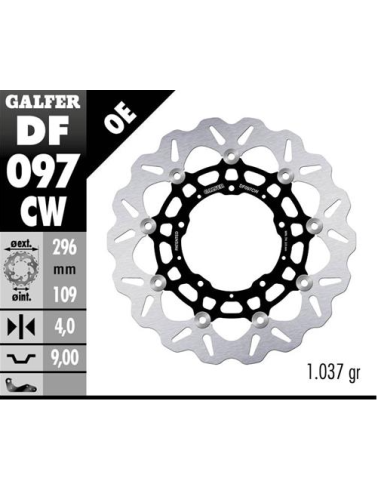 Disco GALFER Wave Flotante Completo (C DF097CW | Motoauto