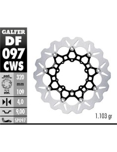DISC WAVE FLOATING COMPLETE OVER (C. ALU DF097CWS | Motoauto
