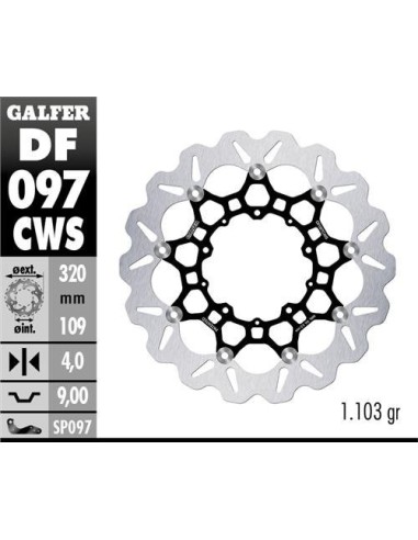 DISC WAVE FLOATING COMPLETE OVER (C. ALU DF097CWS | Motoauto
