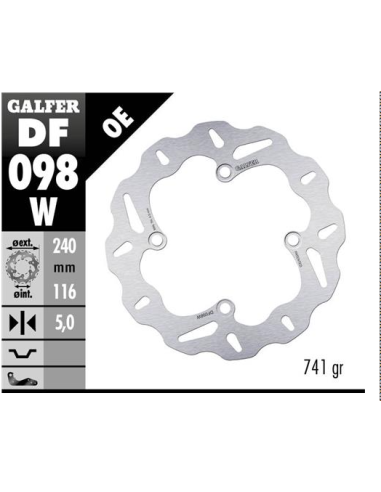 Disco GALFER Wave Fijo 240x5mm DF098W | Motoauto