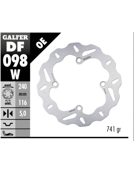 Disco GALFER Wave Fijo 240x5mm DF098W | Motoauto