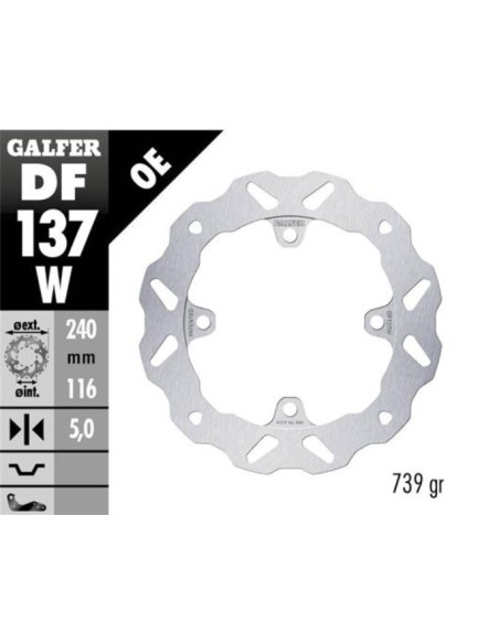 DISC WAVE FIXED 240X5MM DF137W | Motoauto
