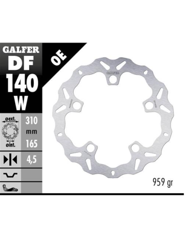 Disco GALFER Wave Fijo 310x4.5mm DF140W | Motoauto