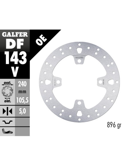 Disco de freno Galfer fijo 240X5MM DF143V | Motoauto