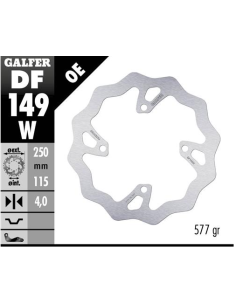Disco GALFER Wave Fijo 250x4mm DF149W | Motoauto