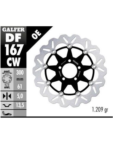 Disco GALFER Wave Flotante Completo (C DF167CW | Motoauto