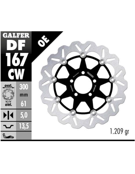 Disco GALFER Wave Flotante Completo (C DF167CW | Motoauto