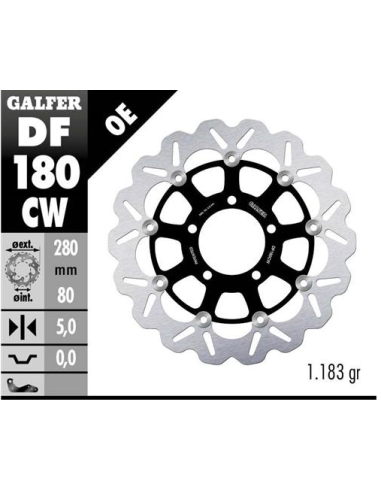 Disco GALFER Wave Flotante Completo (C DF180CW | Motoauto