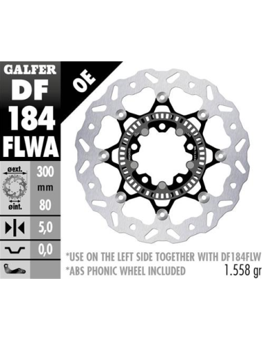 Disco GALFER Wave Flotante (C. Acero) DF184FLWA | Motoauto