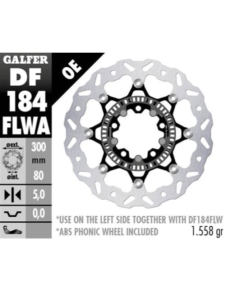 Disco GALFER Wave Flotante (C. Acero) DF184FLWA | Motoauto