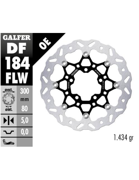 Disco GALFER Wave Flotante (C. Acero) DF184FLW | Motoauto