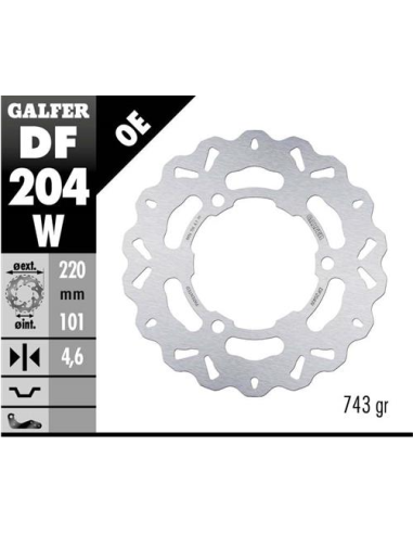 Disco GALFER Wave Fijo 220x4.6mm DF204W | Motoauto