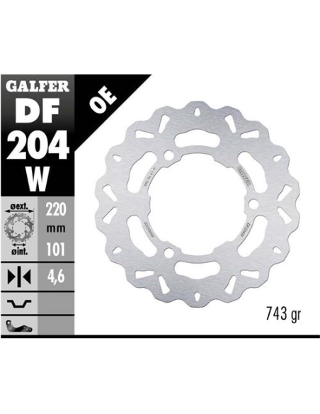 Disco GALFER Wave Fijo 220x4.6mm DF204W | Motoauto