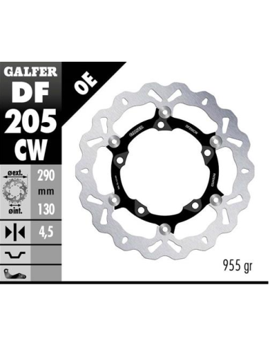 Disco GALFER Wave Flotante Completo (C DF205CW | Motoauto