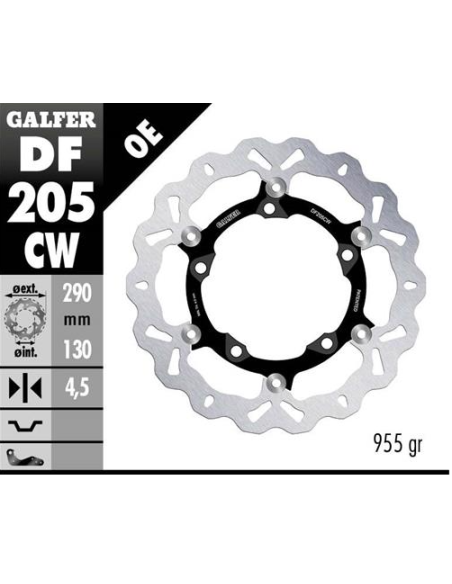 Disco GALFER Wave Flotante Completo (C DF205CW | Motoauto