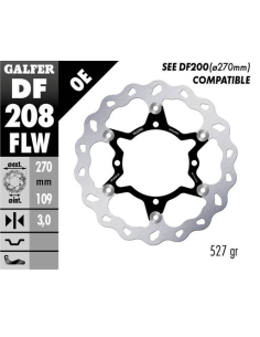 Disco GALFER Wave Flotante (C. Acero) DF208FLW | Motoauto