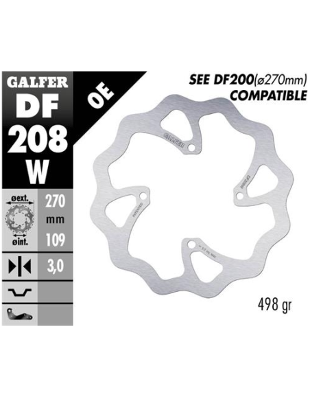Disco GALFER Wave Fijo Sobre medida DF208W | Motoauto