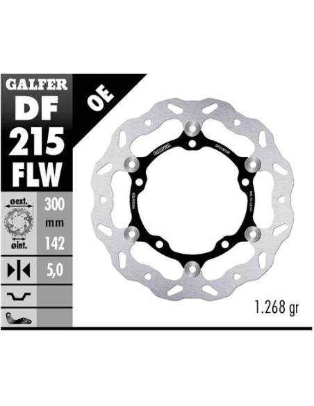 Disco GALFER Wave Flotante (C. Acero) DF215FLW | Motoauto
