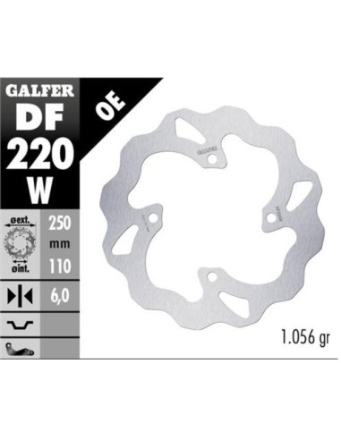 DISC WAVE FIXED 250X6MM DF220W | Motoauto
