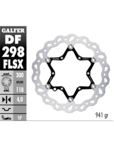 DISC WAVE FLOATING OVERSIZE (C. STEEL) DF298FLSX | Motoauto