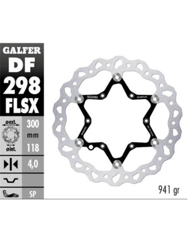 DISC WAVE FLOATING OVERSIZE (C. STEEL) DF298FLSX | Motoauto