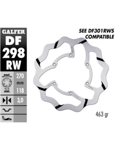 Disco GALFER Wave Fijo Ranurado 270x3mm DF298RW | Motoauto
