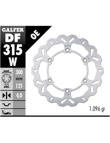 Disco GALFER Wave Fijo 300x4mm DF315W | Motoauto